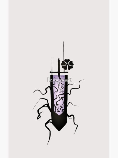 Alternative view of Black Clover Scribble Anti Magic Sword Shower Curtain