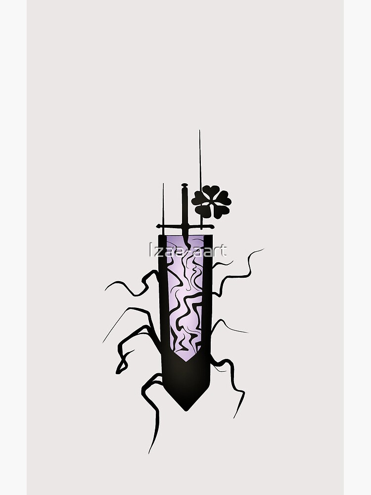 Black Clover Scribble Anti Magic Sword Shower Curtain - Image 2