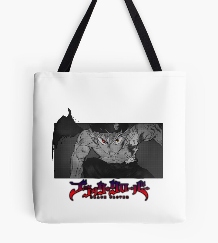 Scribble Black Bull Black Clover Tote Bag