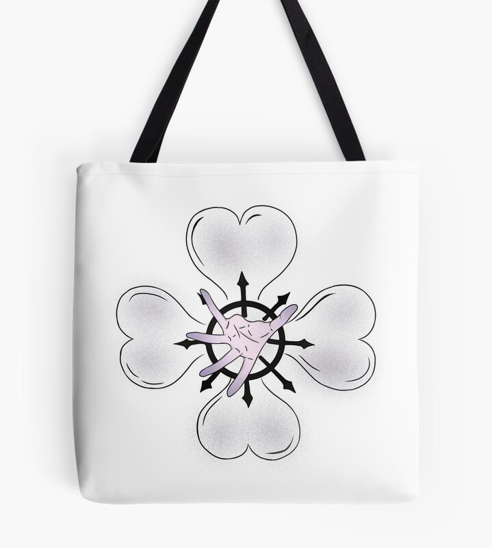 Doodle Clover Art Black Clover Tote Bag
