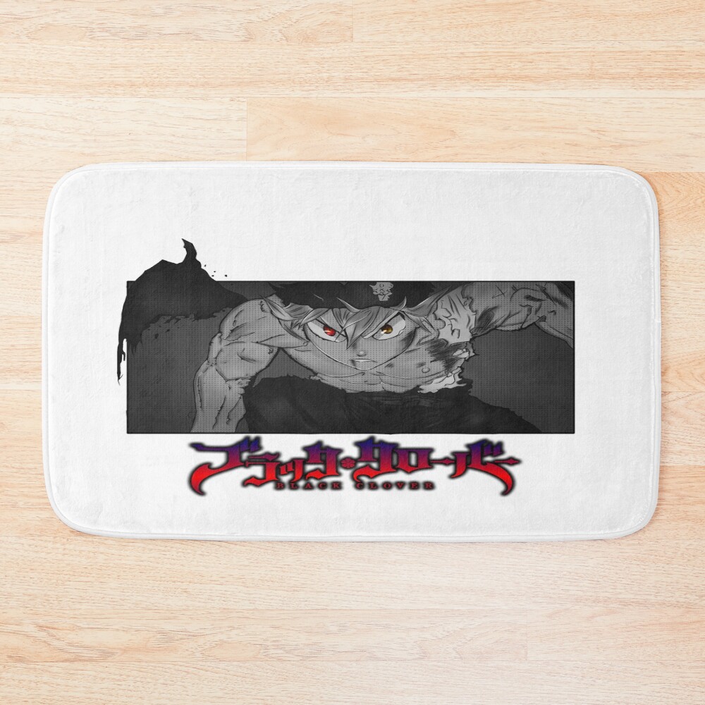 Scribble Black Bull Black Clover Bath Mat