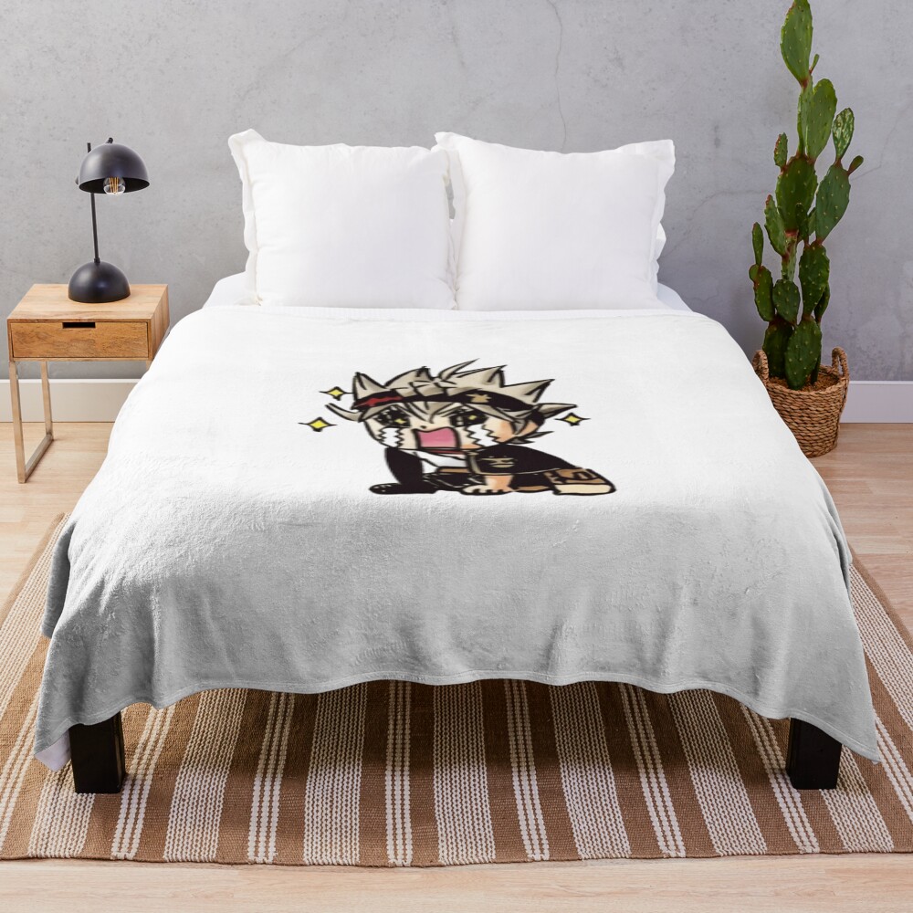 Black Clover Asta Chibi Style Throw Blanket
