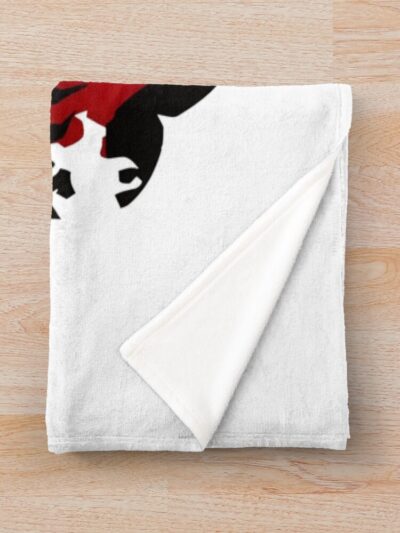 Alternative view of Royal Clover Crest Black Clover Throw Blanket