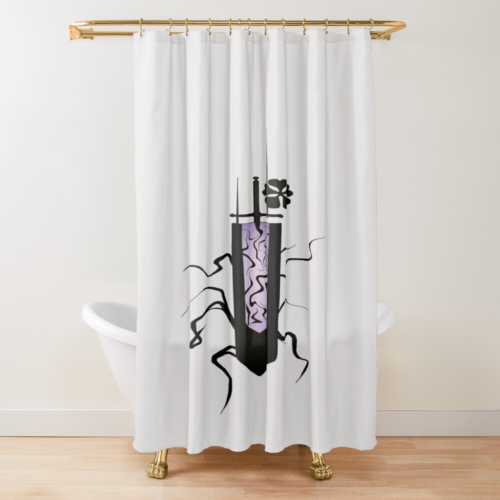 Black Clover Scribble Anti Magic Sword Shower Curtain