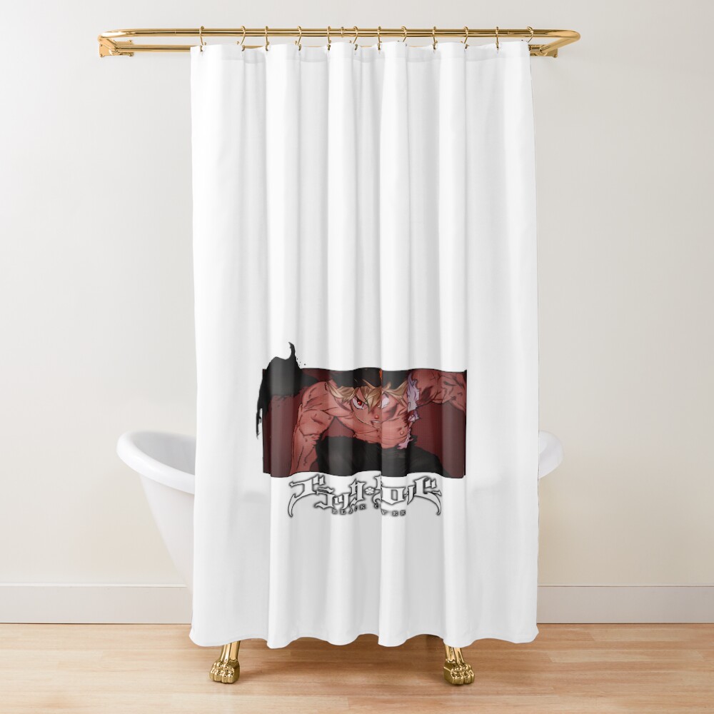 Black Clover Doodle Anti Magic Boy Shower Curtain