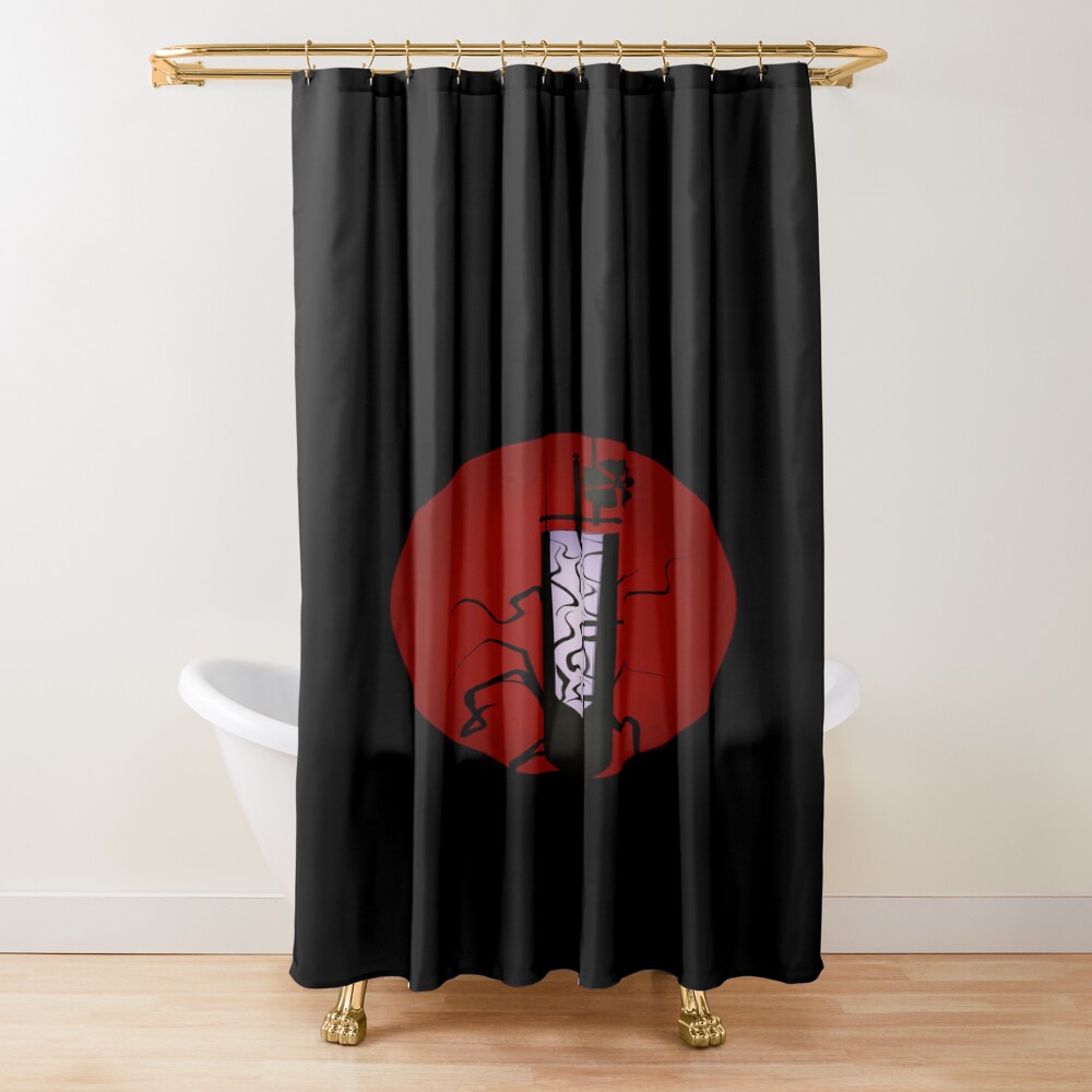 Black Clover Doodle Sword Warrior Shower Curtain