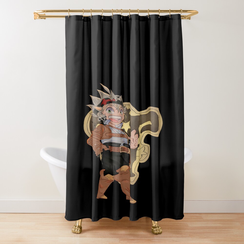 Black Clover Scribble Baka Design Shower Curtain