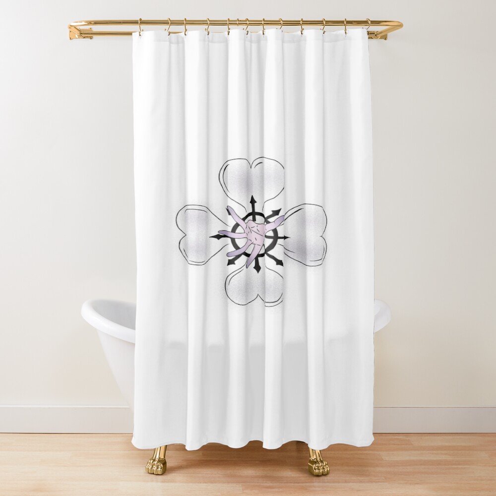Black Clover Doodle Clover Art Shower Curtain