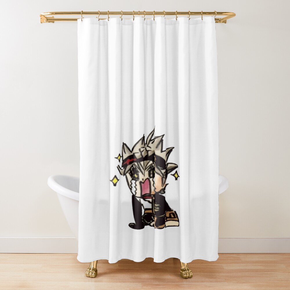 Black Clover Asta Chibi Style Shower Curtain