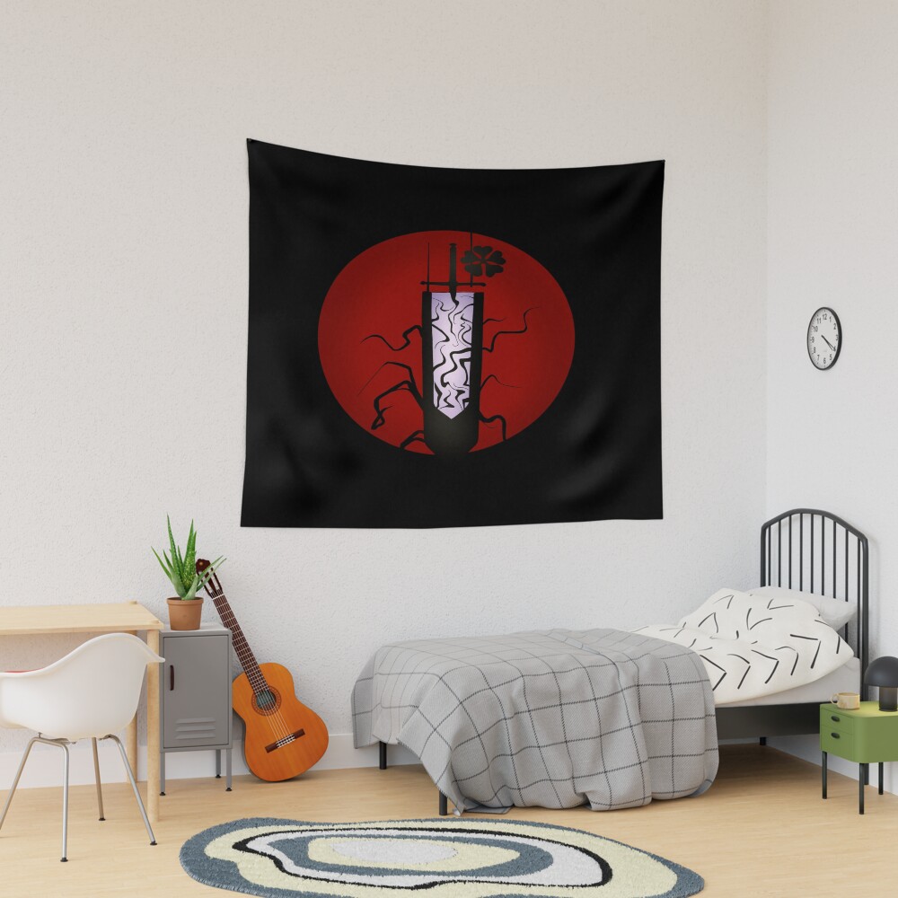 Doodle Sword Warrior Black Clover Tapestry
