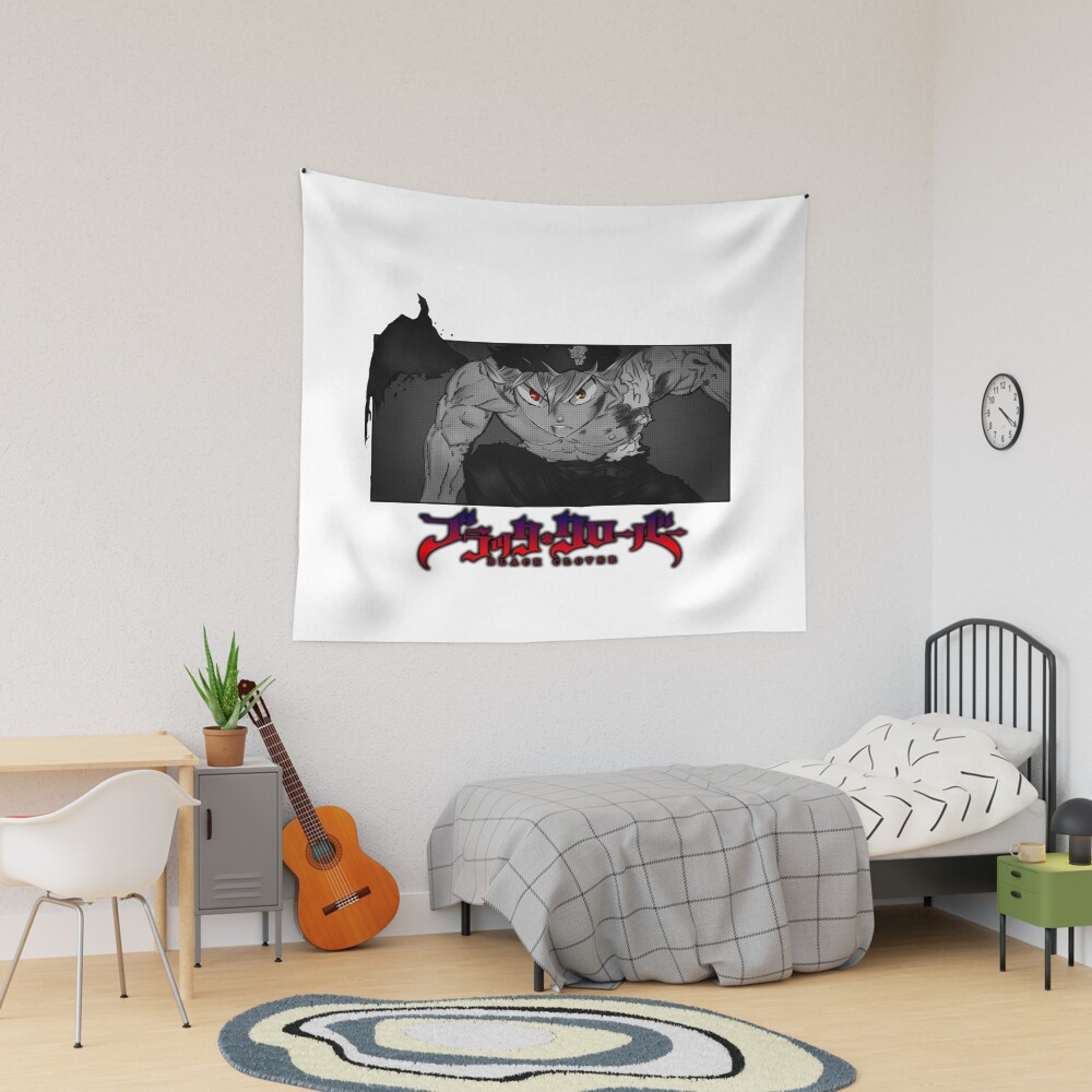 Scribble Black Bull Black Clover Tapestry