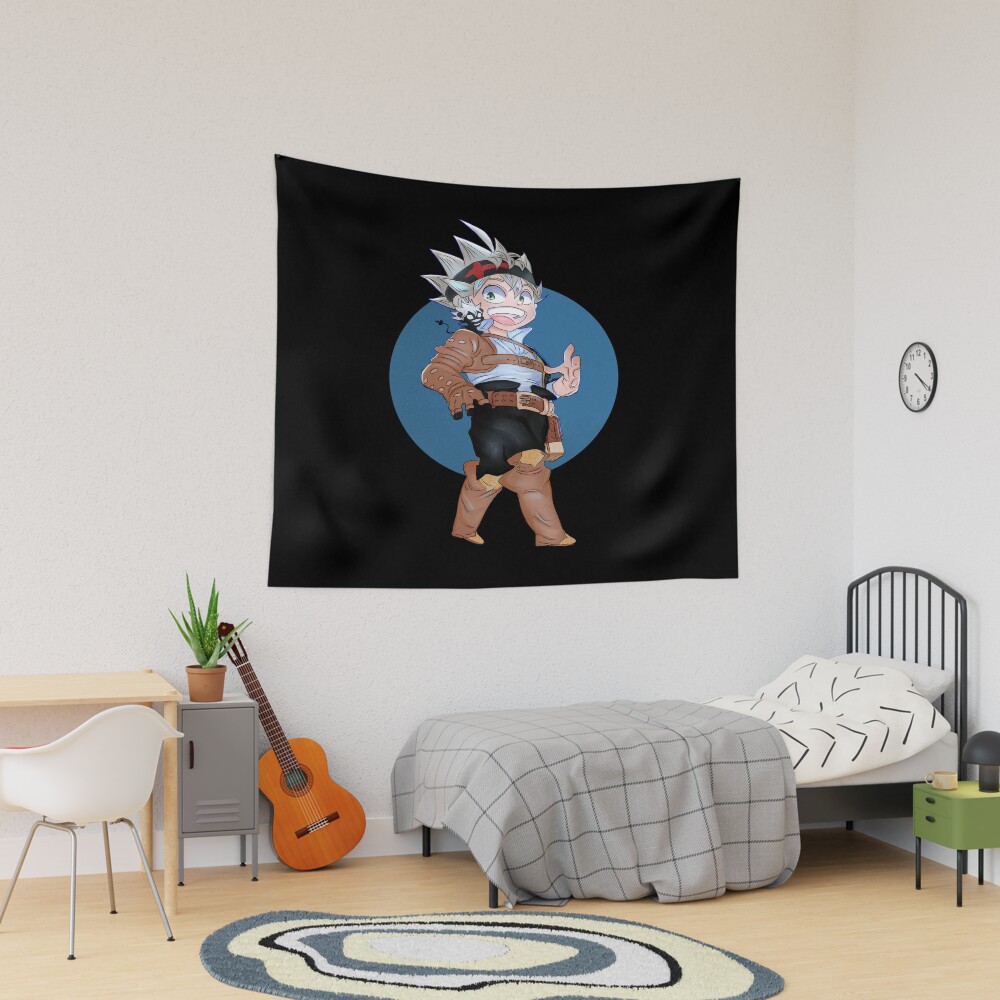 Black Clover Scribble Blue Magic Tapestry