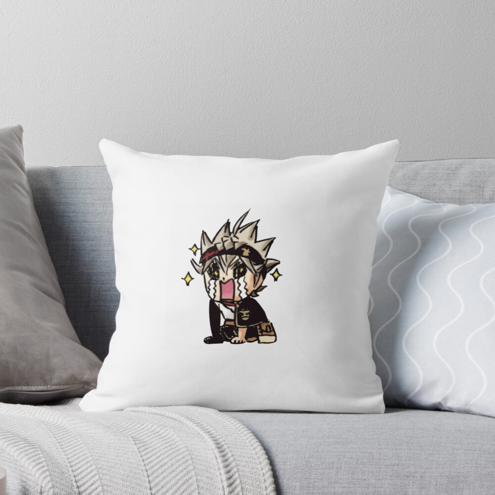 Black Clover Asta Chibi Style Throw Pillow